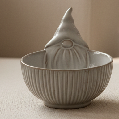 Glazed Gonk Ceramic Bowl With Textured Detail