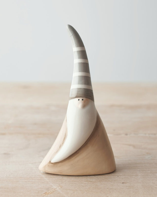 Ceramic Beige And White Santa Gonk