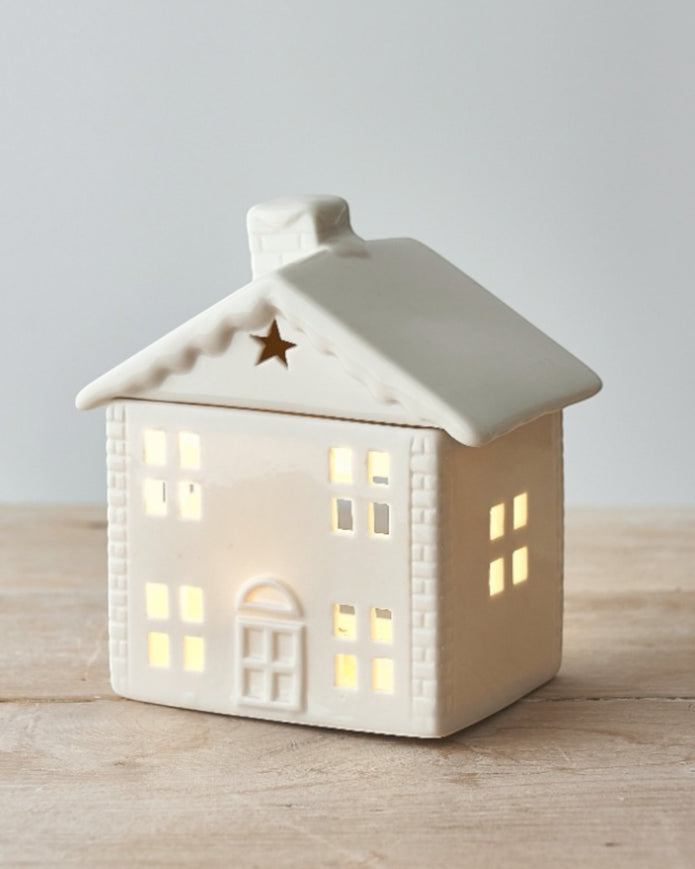 White Ceramic House Wax Melt Burner