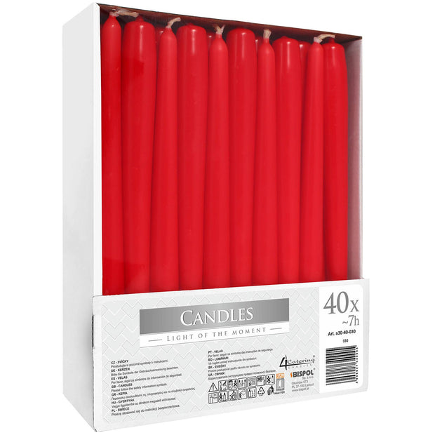 Red Dinner Candles - Set of Two