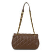 Quilted Chain Shoulder Bag with Flap Closure