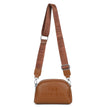 Tan Double Zip Crossbody Bag