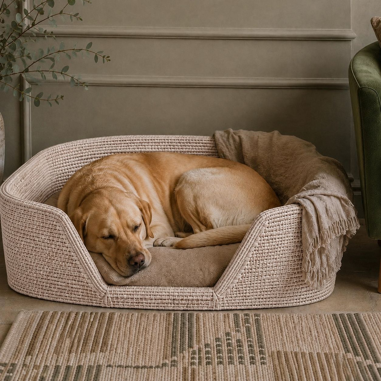 Wickham Rattan Rectangular Dog Bed