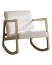 Cream boucle Sherpa rocking chair by Starlight Express with plush fabric and wooden rocking legs, comfortable and stylish for living rooms.