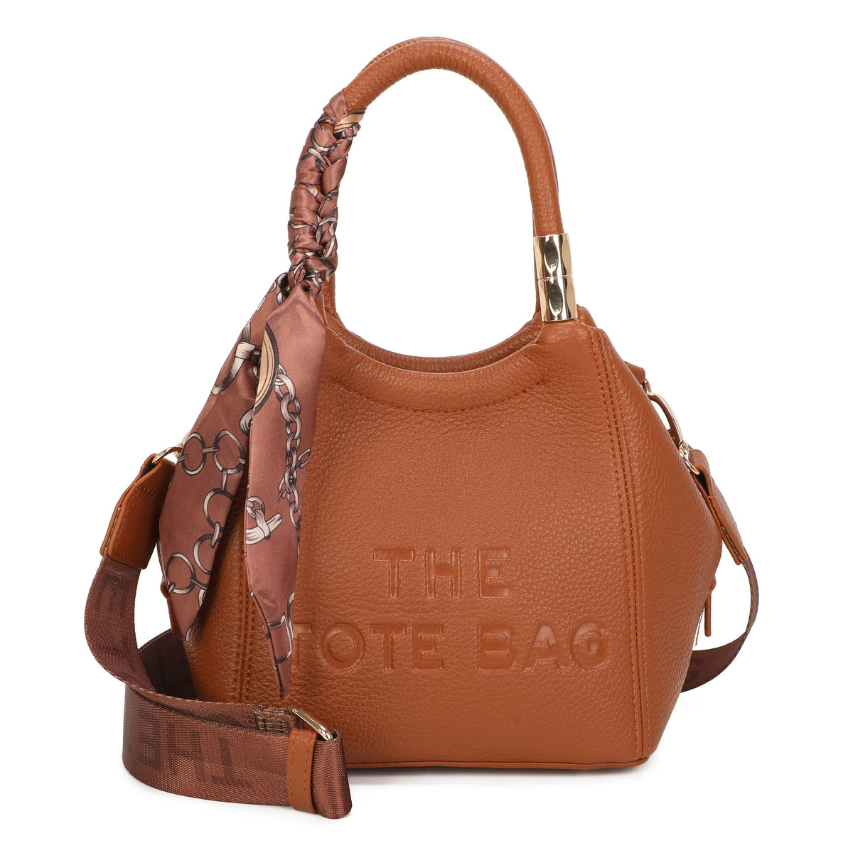 Chocolate brown tote grab bag by Jamie Bags with sturdy handles and spacious interior for accessories and everyday essentials.