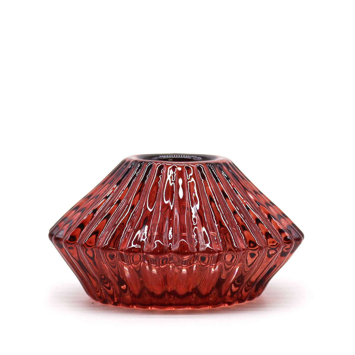 Ancient Wisdom Christmas Burgundy dinner candle and tealight holder with festive design for holiday décor.