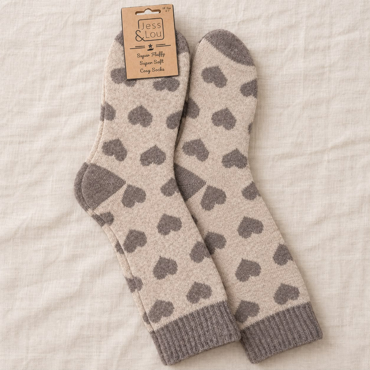 Cappuccino Heart Cosy Socks