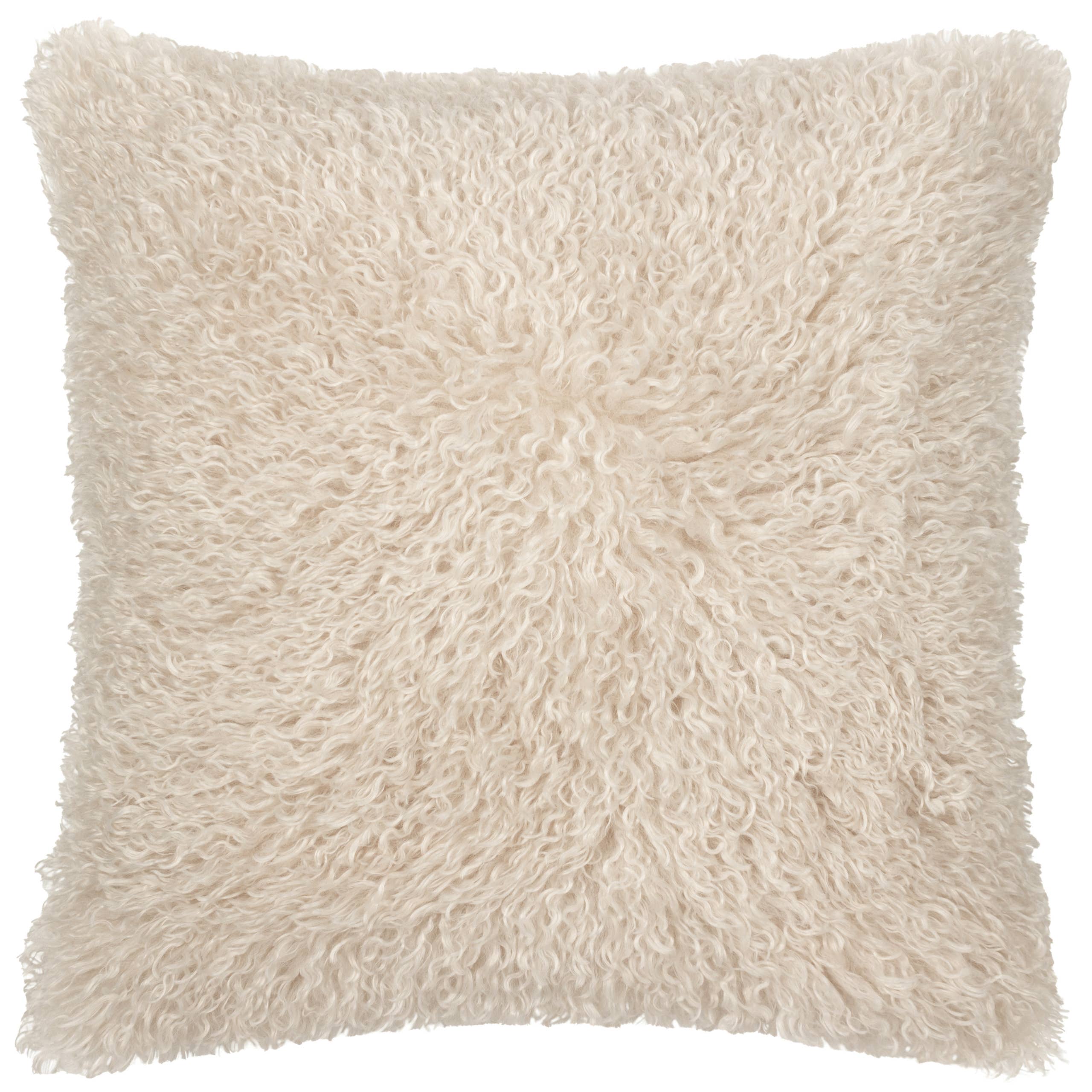 Cream Faux Fur Cushion Cover