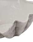Large neutral stone clam shell bowl by Hill Interiors, elegant home decor piece with a matte finish, perfect for coastal-inspired interiors.