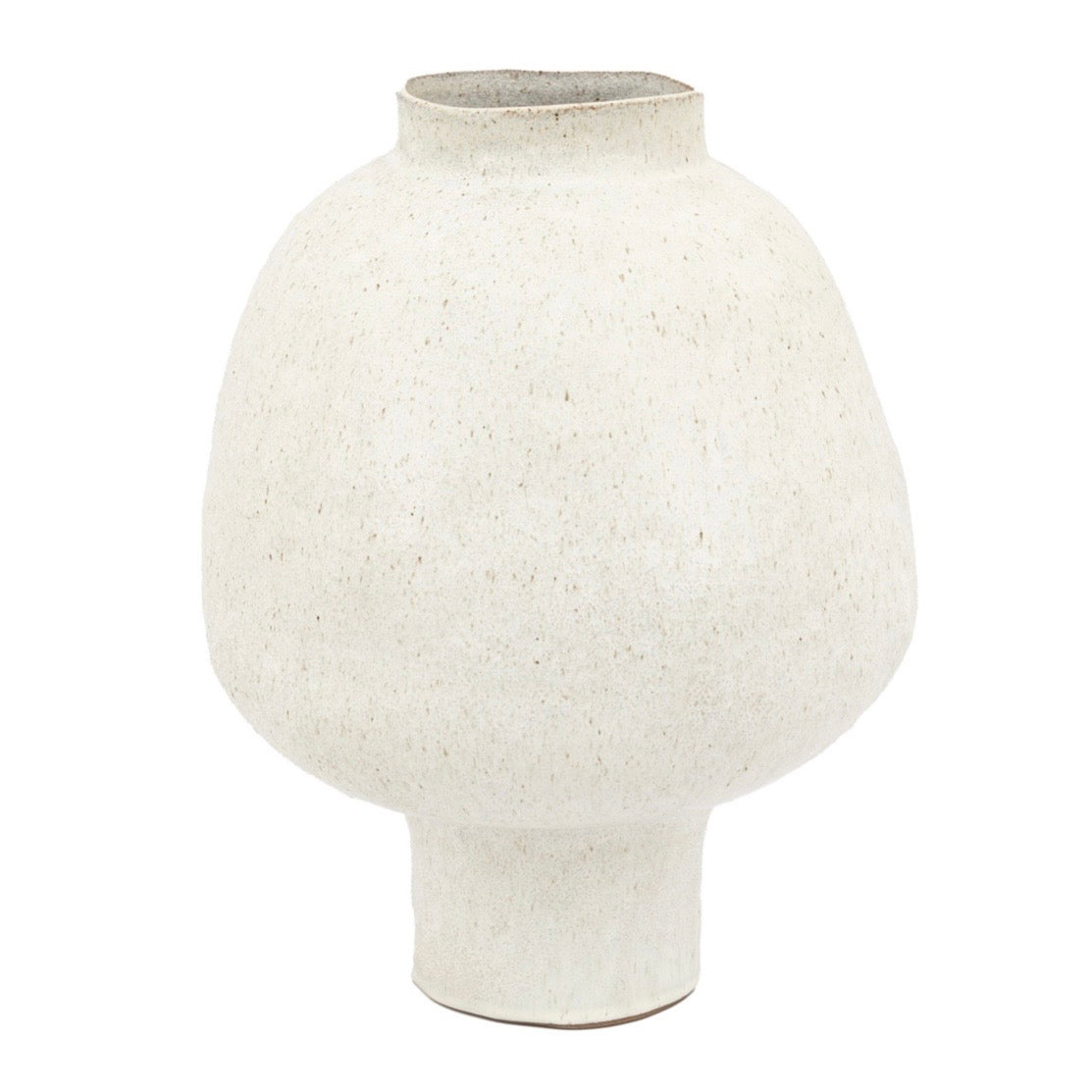 Palawan Neutral White Stoneware Footed Vase