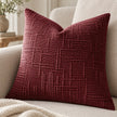 Burgundy Chenille Textured Cushion Cover
