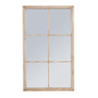 Large washed wood rectangle window-framed mirror by Hill Interiors, featuring a rustic wooden frame and clear reflective glass.