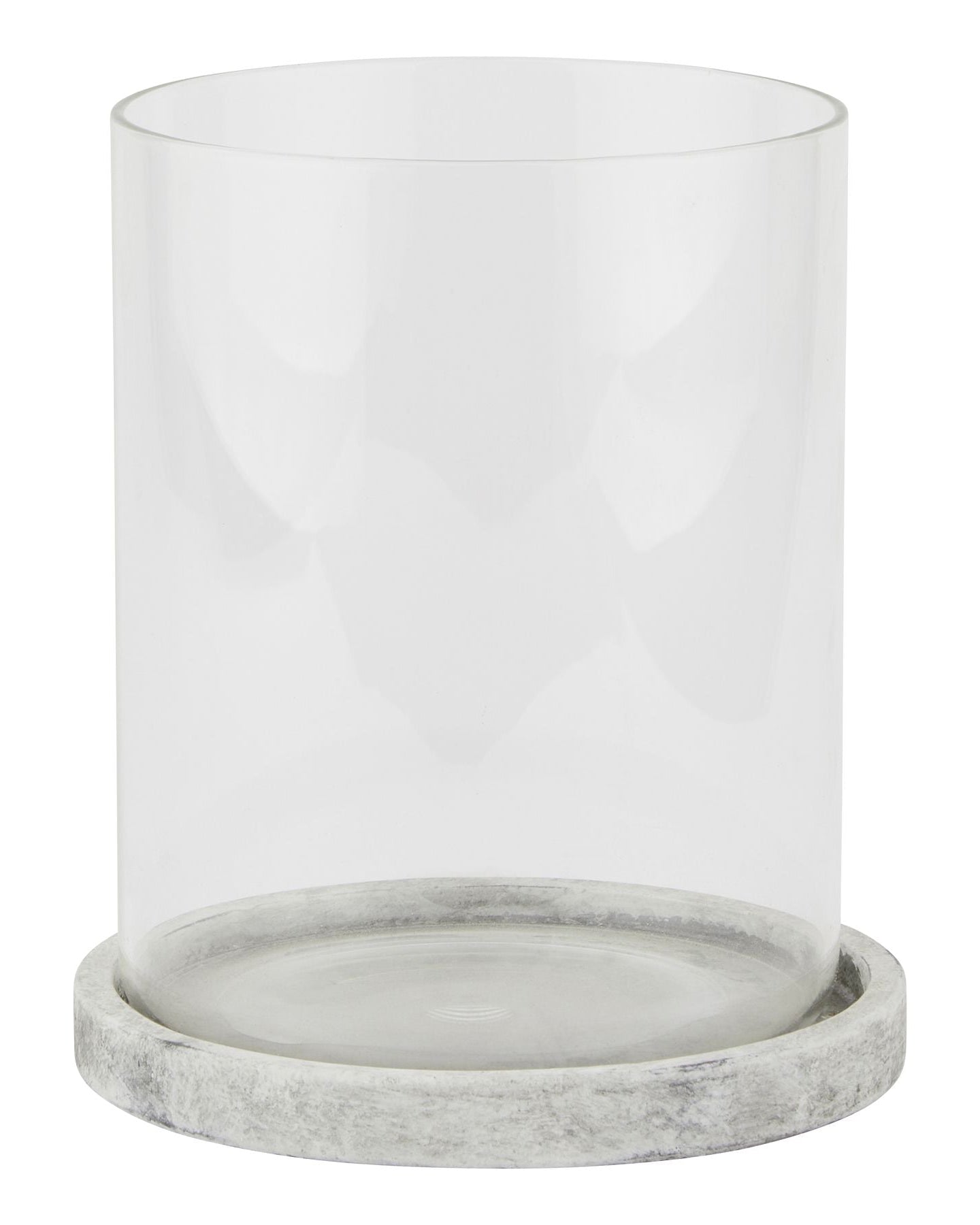 Athena Stone Natural Hurricane Candle Lantern from Hill Interiors, elegant home decor with a stone finish and glass enclosure for candles.