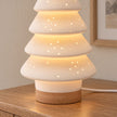 White Porcelain Christmas Tree Tiered Lamp