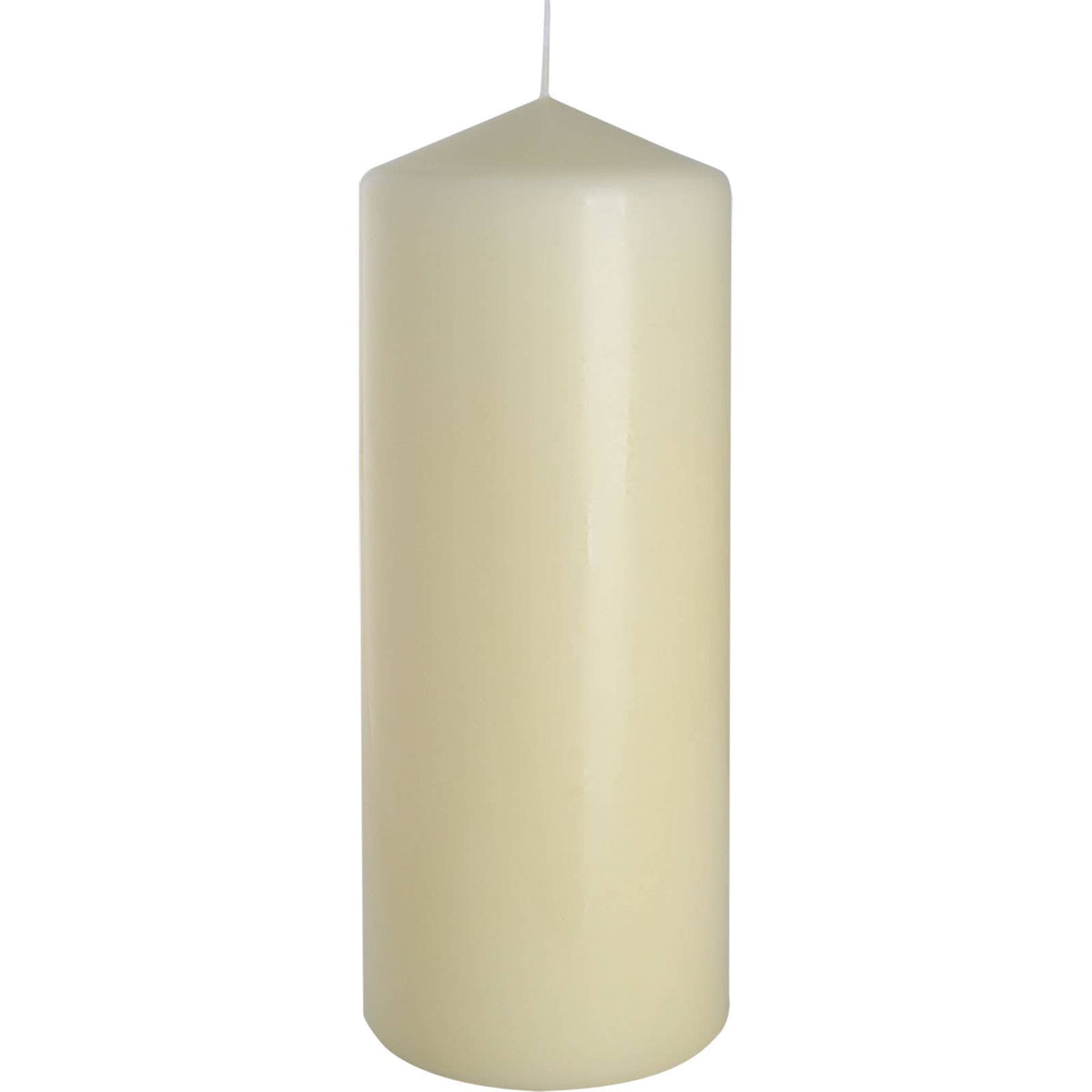 Ivory pillar candle 80x200mm from Ancient Wisdom, showcasing a tall, smooth wax candle ideal for decorative or ambient lighting.