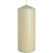 Ivory pillar candle 80x200mm from Ancient Wisdom, showcasing a tall, smooth wax candle ideal for decorative or ambient lighting.