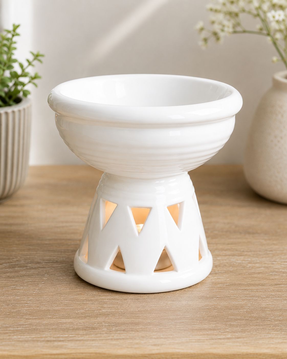 White Deep Bowl Wax Melt Oil Burner