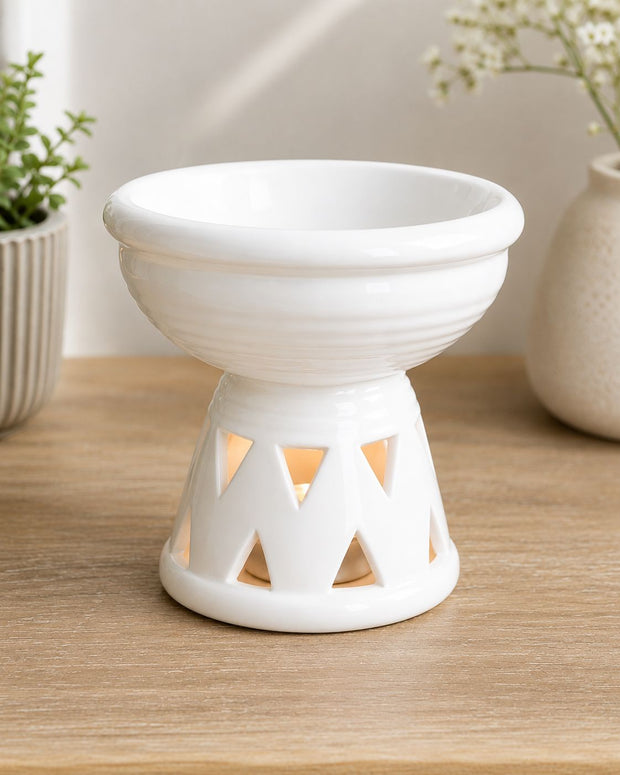 White Deep Bowl Wax Melt Oil Burner