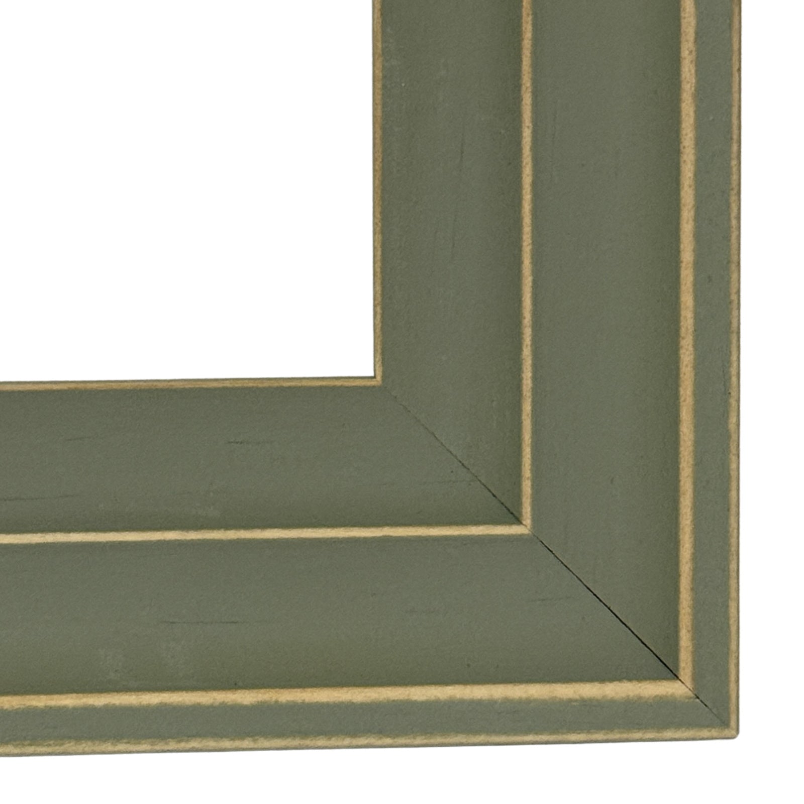 Neutral Wooden Olive Green Vilde Photo Frame
