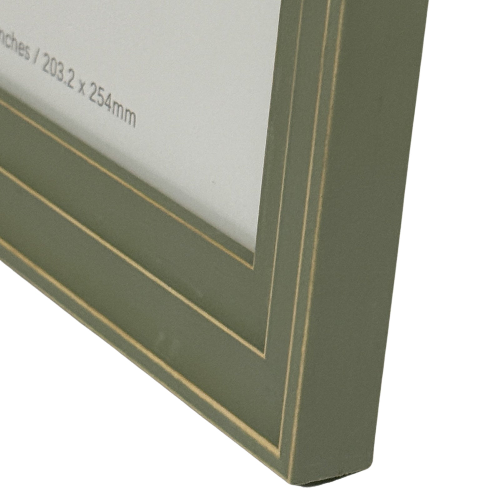 Neutral Wooden Olive Green Vilde Photo Frame