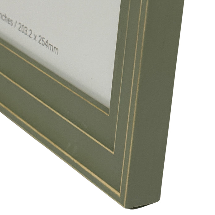 Neutral Wooden Olive Green Vilde Photo Frame