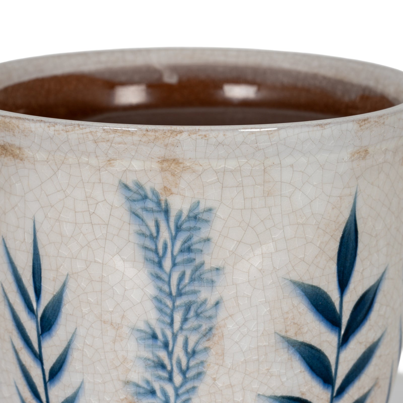 Blue Floral Plant Pot