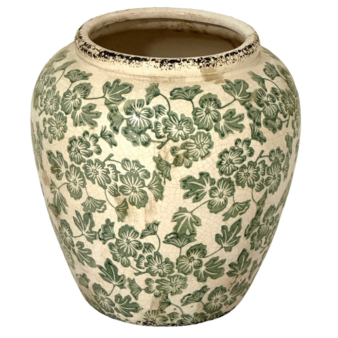 Green Floral Ople Vase