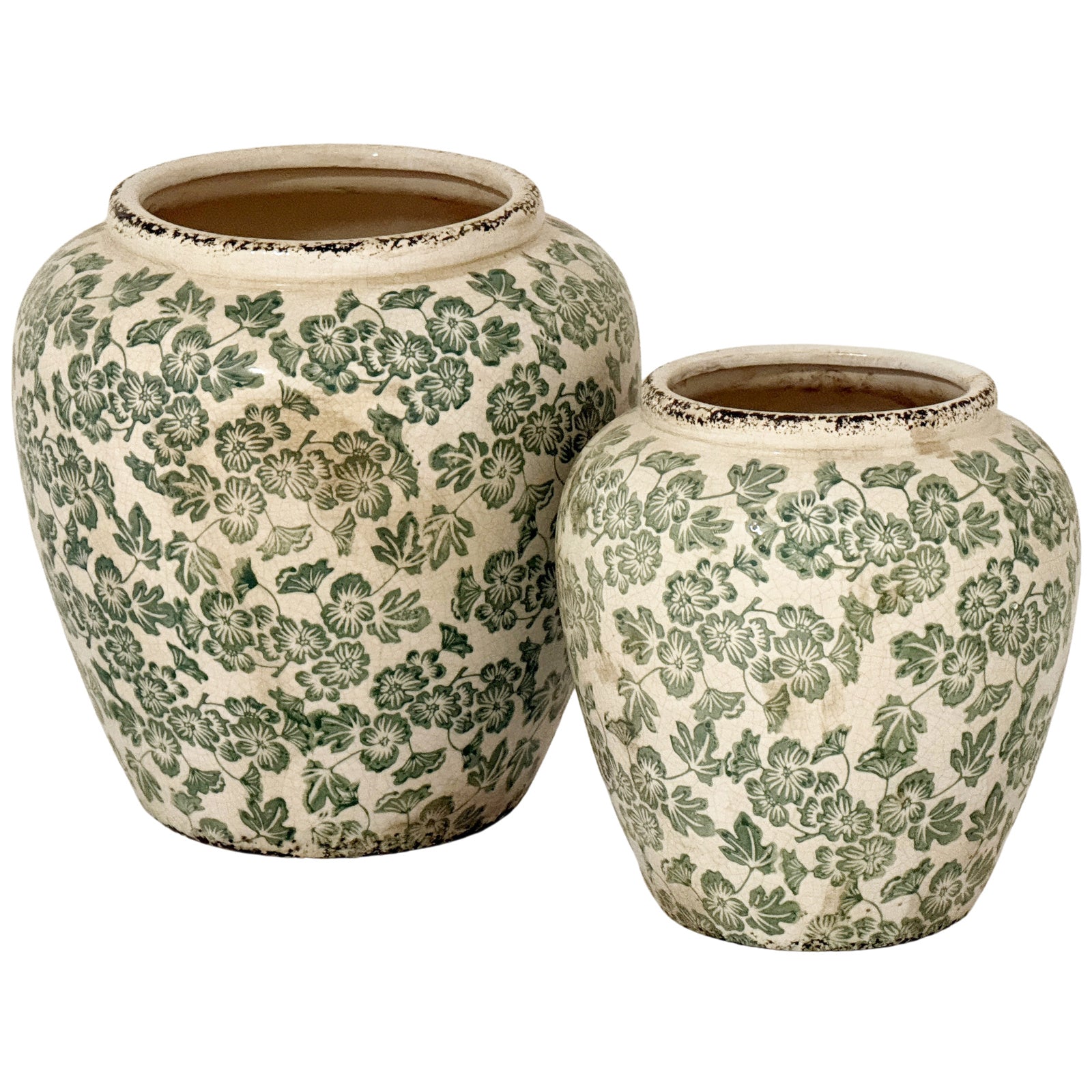 Green Floral Ople Vase