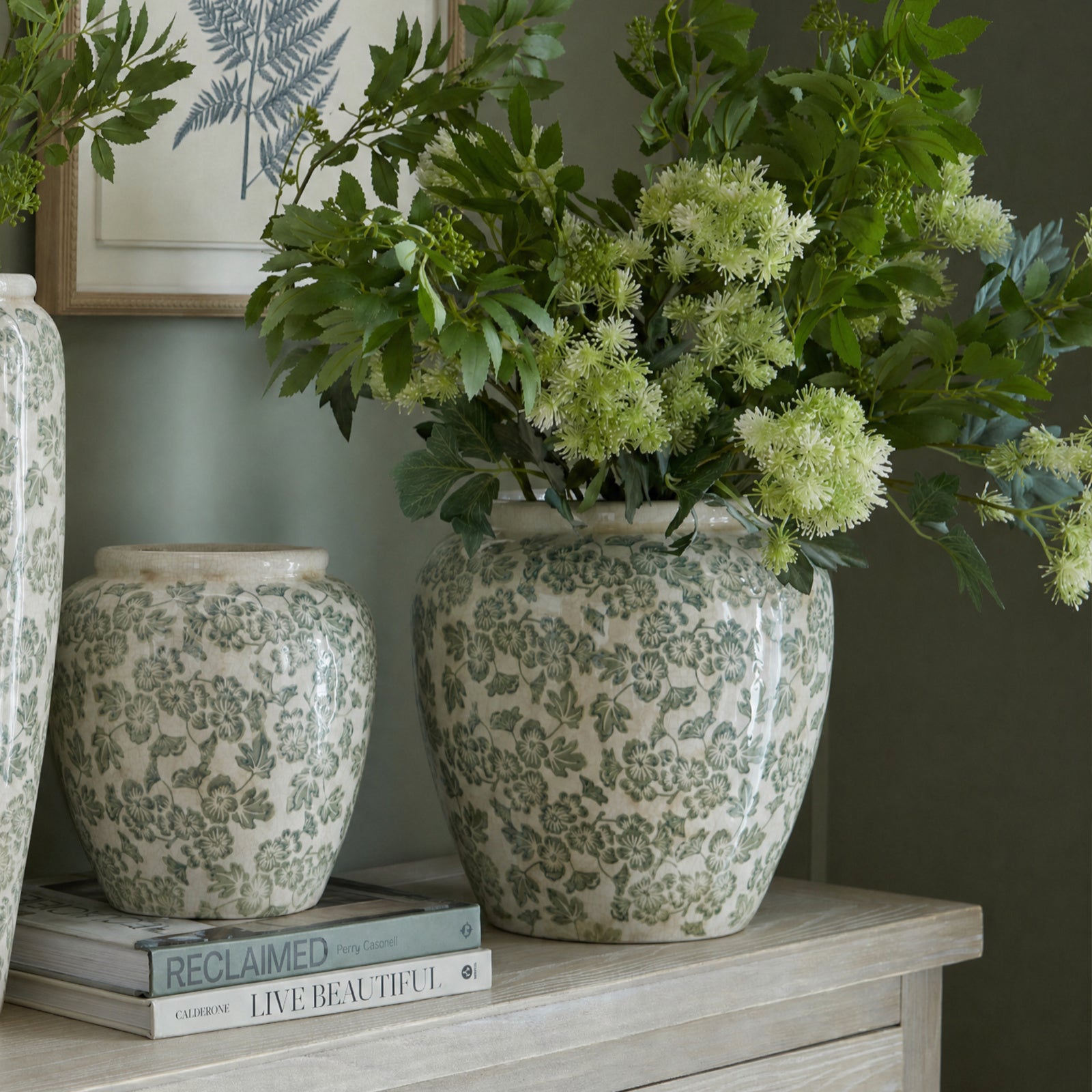 Green Floral Ople Vase
