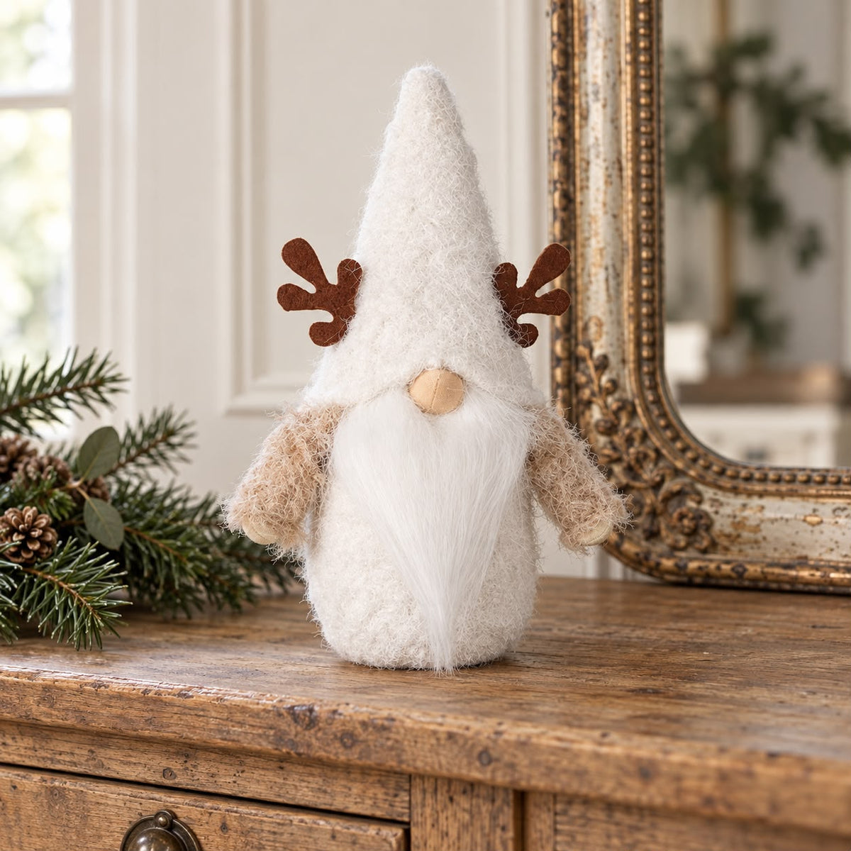 Cream & Brown Gonks With Antlers