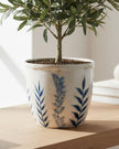 Blue Floral Plant Pot