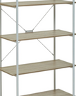 Natural oak five-tier shelving bookcase from Interiors by Premier, showcasing sturdy wood shelves for organized storage.