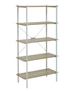 Natural oak five-tier shelving bookcase from Interiors by Premier, showcasing open storage with a sleek, modern design.