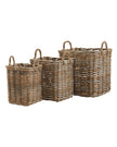 Rattan Kubu luxury square storage baskets from Hill Interiors, eco-friendly home decor with stylish woven design for organization.