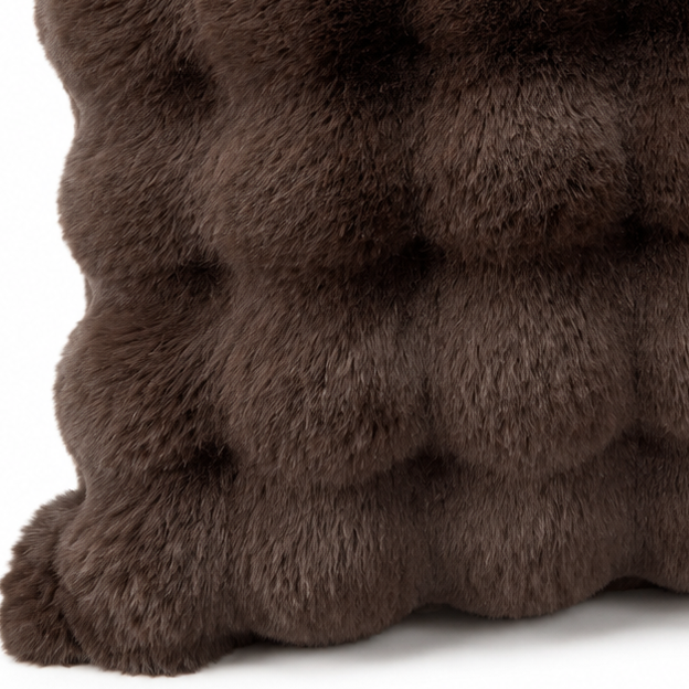 Chocolate Brown Luxury Faux Fur Cushion