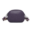 Rounded Crossbody Bag with Pattern Strap