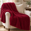 Burgundy Teddy Throw Blanket – Cosy Autumn & Winter Soft Furnishing