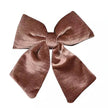 Velvet Chocolate Brown Clip On Bow
