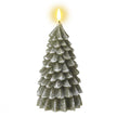 LED Light Up Green Christmas Tree Candle, large green tree candle with a glowing tip against white