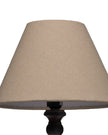 Incia Stem Table Lamp by Hill Interiors featuring a sleek design with a tall, elegant ceramic base and a modern fabric shade.