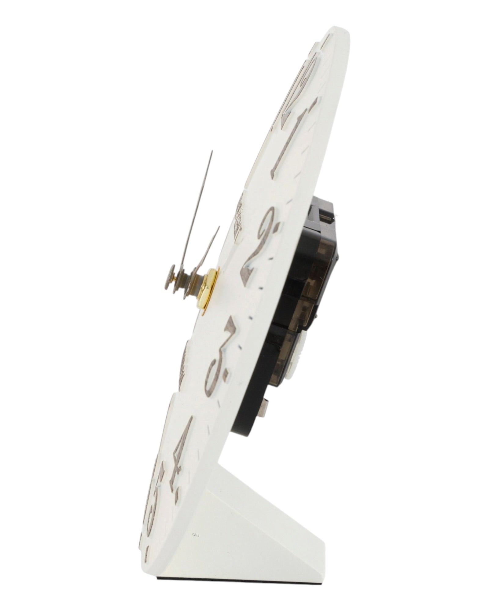 Thomas Kent 6-inch Arabic Mantle Clock in limestone with classic design, showcasing its elegant clock face and traditional style.