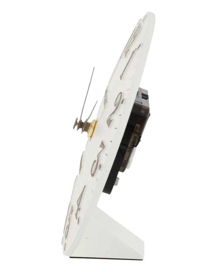 Thomas Kent 6-inch Arabic Mantle Clock in limestone with classic design, showcasing its elegant clock face and traditional style.