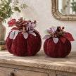 Burgundy Velvet Foliage Pumpkin