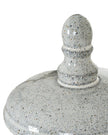 White ceramic hurricane candle lantern for home decor, featuring a classic design with a glass insert for candles.