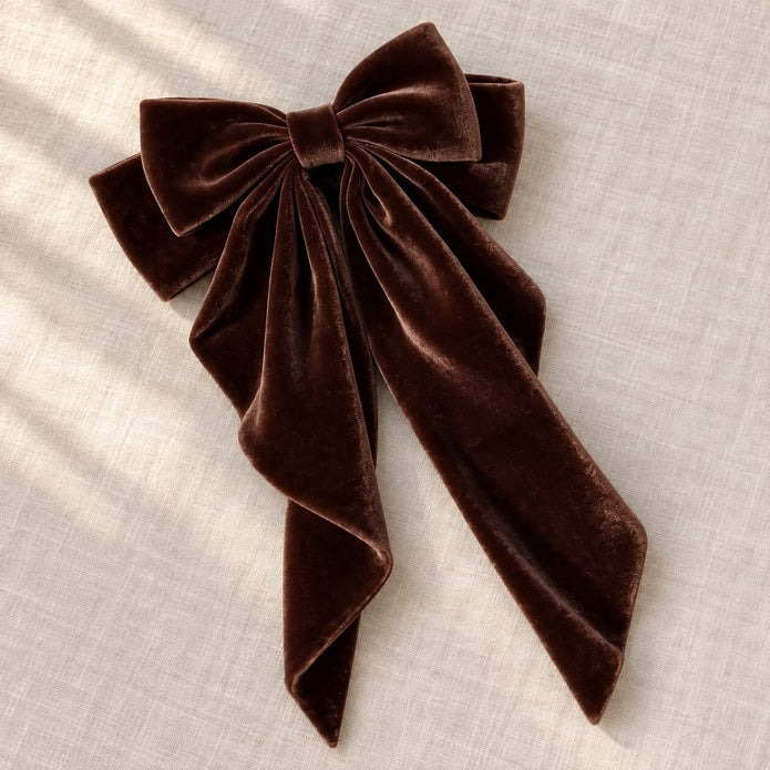 Chocolate Brown Velvet Bow