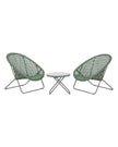 Green rattan garden furniture set with a chair and table by Pacific Lifestyle Ltd, perfect for outdoor relaxation and gatherings.