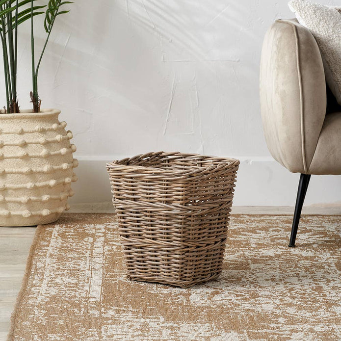 Burley Rattan Square Waste Paper Bin