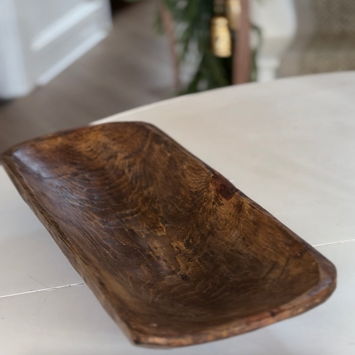 Rustic Wooden Dough Bowl - Extra Large Deep