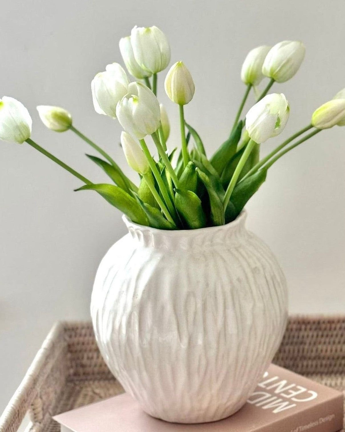 Numa round glazed vase by Hill Interiors with a smooth, glossy finish and a classic shape suitable for decorative floral arrangements.