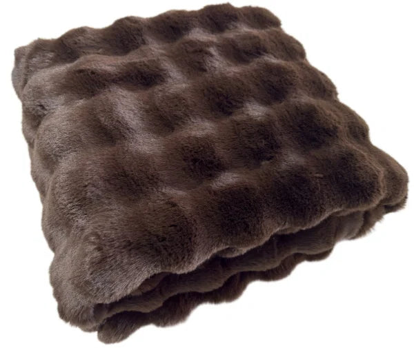 Chocolate Brown Luxury Faux Fur Blanket Throw